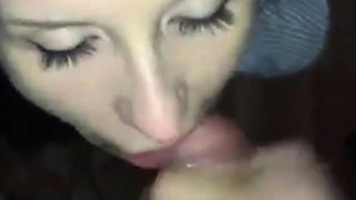 Amateur blowjob and facial on ExGf