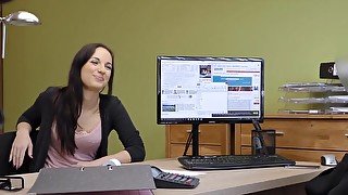Czech brunette has sex in exchange for a loan