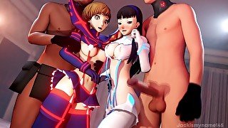 Chie And Yukiko Gets Gangbang While Cosplaying Ryuko and Satsuki[Persona] [SFM]