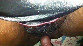 Black Hairy Pussy gets stuffed by a big dick