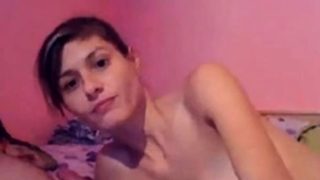 ugly Romanian bitch fuck on webcam