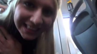 Blonde Drains Cock On A Bus