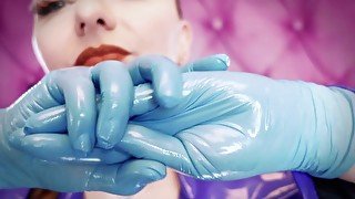 ASMR clip: nitrile gloves and oil - Glaminatrix Arya Grander - hot MILF relax sexy sounding POV free