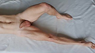 Moaning Straight Guy Shows Off Muscular Legs And Masturbates