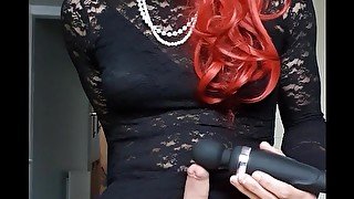 Hand free orgasm whilst all dolled up in my lace dress