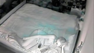 Hot Polish wife watching porn and masturbating on spy cam