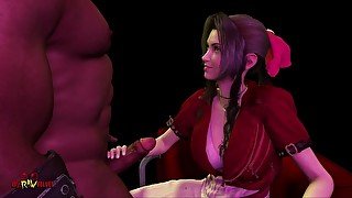 Aerith Strokes Barret (Final Fantasy Hand Job!)