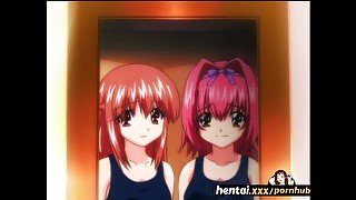 Two lesbian girls play in the shower - Hentai.xxx