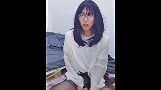 Cute Japanese Sissy Femboy in pantyhose