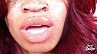 Goddess Rosie Reed Lipstick Fetish Lip Puckering Fetish JOI Goon To Glossy Pink