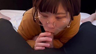 The Glasses Girls Do A Handjob And Blowjob Using Both Hands And Gokkun Plenty Of Sperm!