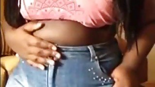 Bloated black girl with burps