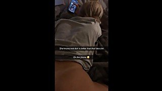 Met a Lesbian at School and I fucked her on Snapchat while talking with her girlfriend