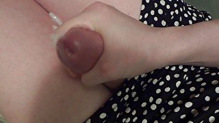 Cumming on my feet in a womans dress