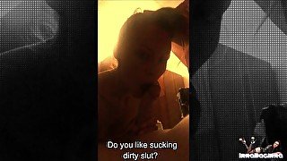 I made video for my husband as a stranger cum in my mouth after a blowjob (English subtitles)