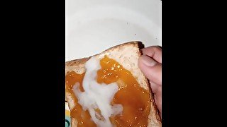 Cumming in a piece of bread and Eat it!