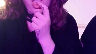 Cute Goth Girl Squirts and Fucks Inked Pussy