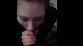 Cute chick sucks a black cock for the first time