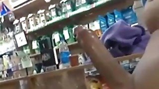 Two Russian girls suck dick in the store