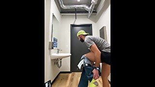 Public toilet slow-mo piss