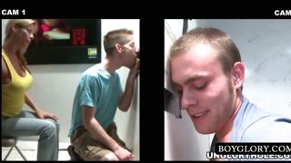 Straight and gay BJ on gloryhole