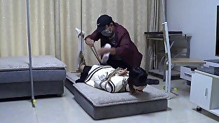 Asian Girl Strung And Blindfoled