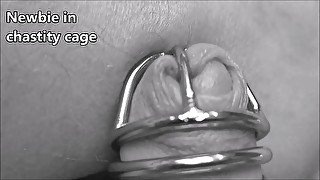 First chastity cage experience, happy cuckold