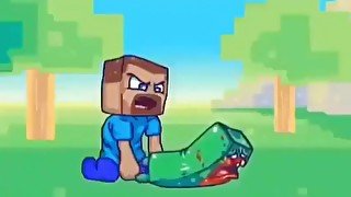 Creeper Destroyed By Minecraft Steve (hd)