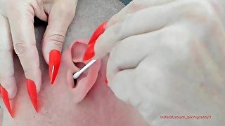 Old lady massages with long nails taboo fetish asmr