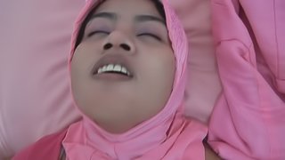 Pretty Arabian babe being fucked so hard in her pussy