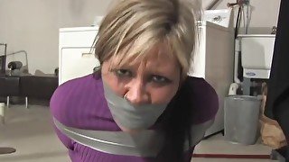 Snooping In The Basement Got Her Taped Up &amp; Spanked!