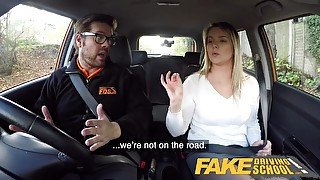 Fake Driving School Czech babe Nikky Dream orgasms during hard fucking