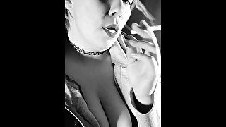 Beautiful smoking captured in b&w