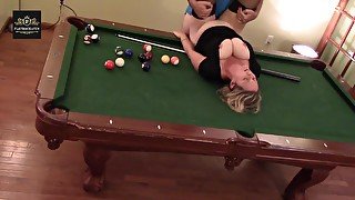 Pool Table Fuck Sexy Big Boob Wife In Heels Orgasms Hard