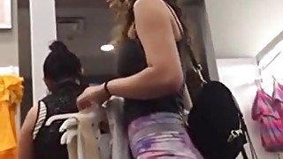 college girl ass in line for dressing room