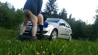 Bends me on the hood of the car and fucks me like a PIG PART 2