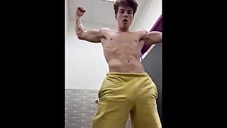 Semi hard in the gym