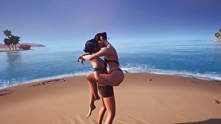 Cute Lesbian Kissing At Beach