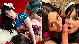 PLAYTIME Cosplay Mortal Kombat Threesome (Chun-Li)