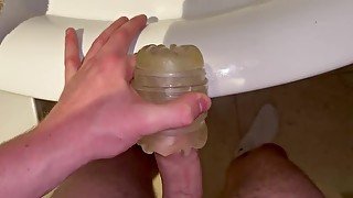 Young Horny Guy Fucks Tight Pussy Toy Till He Explodes! - 4K