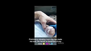 Vibrating cock ring, cumshot!