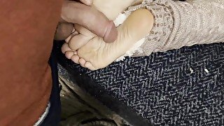 "My Bruno" delivers an AWARD WINNING CUMSHOT upon my silky soft SOLES !!!!