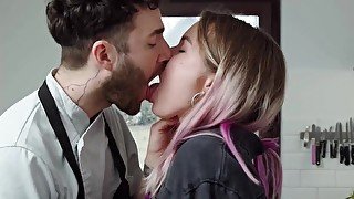 Sexy babe and her partner are making love together