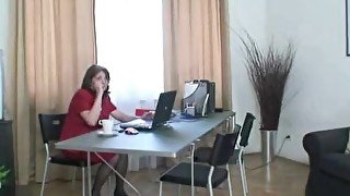 Meeting in office ends up threesome fucking