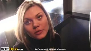 Lovely Russian Kathleen Pitts giving a great blow job in public