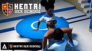 HENTAI SEX UNIVERSITY - Horny Hentai students 18+ Practice Lesbian Sex With Each Other