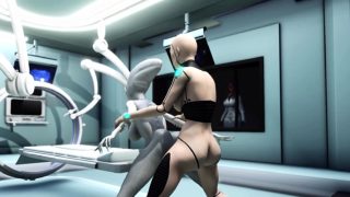 Alien lesbian sex and Female android in the sci-fi lab