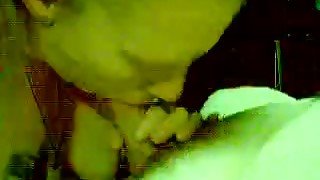 Homemade POV with my blonde wife sucking my cock shyly