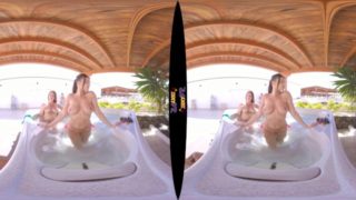 3D VR Hot Tub Fun with Topless Teen Girls Amelia & Jane