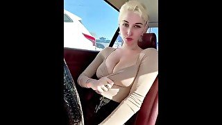 Playing with my pussy in the car - Skye Blue